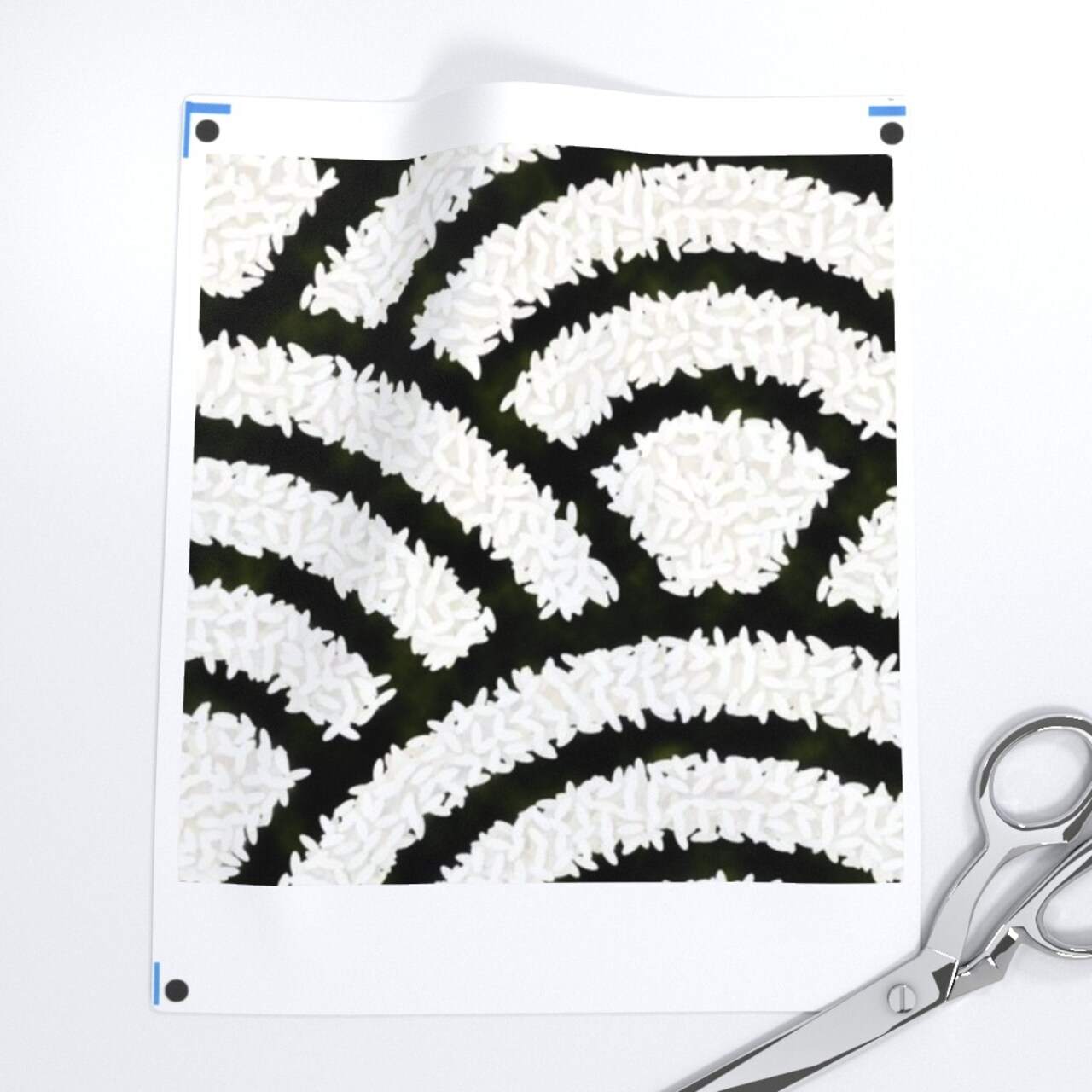 Rice And Nori Black White Japan Japanese Wave Geometric Monochrome Stripes Custom Removable Wallpaper by Spoonflower Peel & Stick Wallpaper 2FT Wide